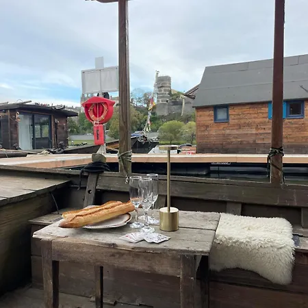 Bateau Traditionnel De Loire Face Au Château D'angers Bateau-hôtel Angers